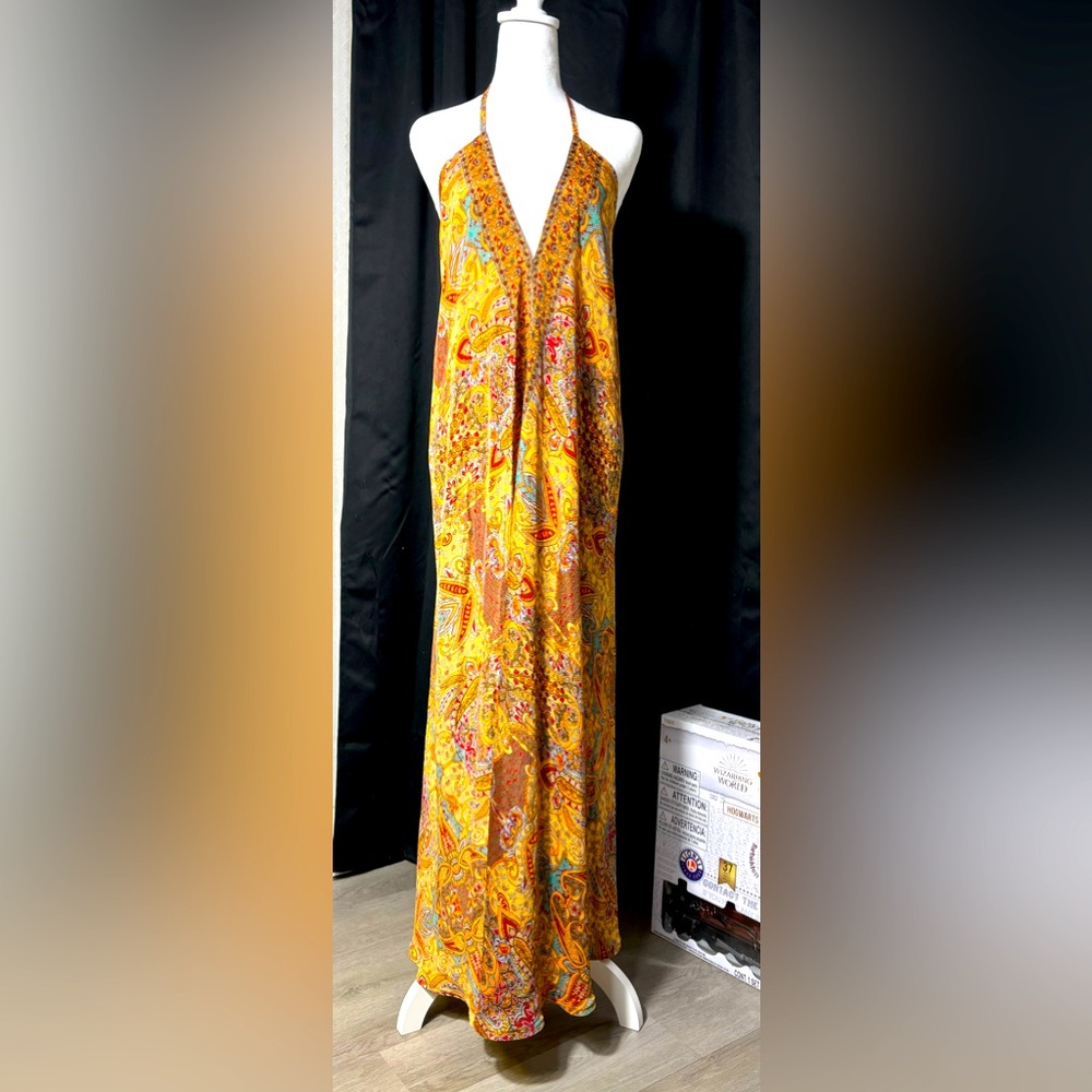 Manon Silk Blend Long Maxi Dress Large